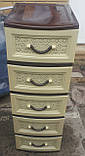 Комод пластиковий на 5 ящиків бежево-коричневий виробництво Україна, фото 10