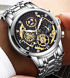 Стрільний сталевий наручний годинник з металевим браслетом з японським механізмом кварцовий, фото 8