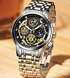 Стрільний сталевий наручний годинник з металевим браслетом з японським механізмом кварцовий, фото 7