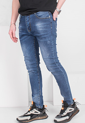 Чоловічі сині стильні молодіжні якісні звужені джинси