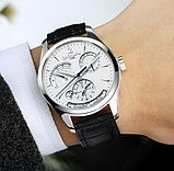 Модний чоловічий класичний механічний наручний годинник carnival з автопідзаводом зі шкіряним ремінцем, фото 4