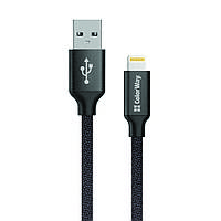 Кабель USB - iPhone (Lightning) ColorWay, чорний, 1 метр, шнур лайтнинг для зарядки айфона