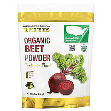 Органічний буряковий порошок California GOLD Nutrition, Superfoods "Organic Beet Powder" (240 г)