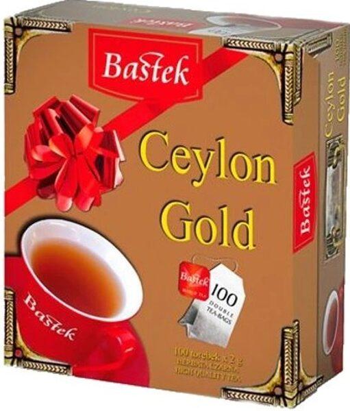 Чорний цейлонський чай у пакетиках 100 пакетів Bastek Ceylon Gold, Польща