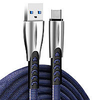 Кабель для телефона USB Type C ColorWay, синий, 1 метр, провод шнур зарядка тайп си