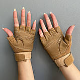 Тактичні рукавички, рукавички військові без пальців, похідні армійські, солдатські рукавички, фото 4