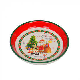 Тарілка новорічна "Merry Christmas" 16*3 см, кераміка (NG129)