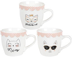 Кружка порцелянова "Модний кіт" 350мл