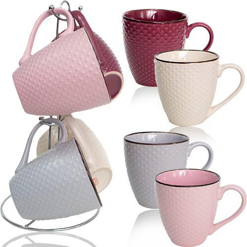 Набір 4 кухлі "Dots" 350 мл на металевій стійці, фото 1