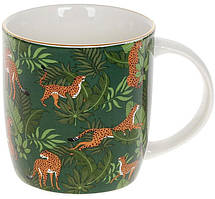 Кухоль порцеляновий "Леопарди" 350мл, зелений