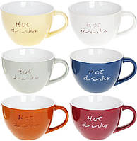 Набір 6 керамічних кухлів "Hot Drinks" 450мл, яскраві