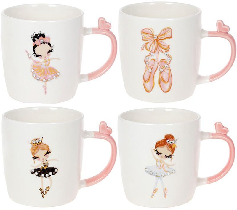 Кухоль порцеляновий "Балерінка" 350 мл, зі стразами, фото 1
