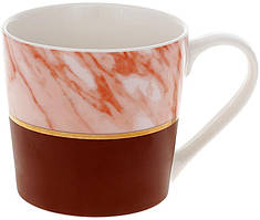 Кружка порцелянова "Коричневий Мармор" 350мл, коричневий мармур з коричневим