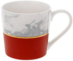 Кружка порцелянова "Терракотовий Мрамор" 350мл, білий мармур з теракотовим