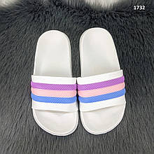 Дитячі гумові шльопанці сланці в смужки для хлопчика та дівчинки ЕВА, 30, Білий