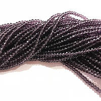 Намистини скло Finding Рондель граненка Фіолетовий 2 мм В'язка 160 шт