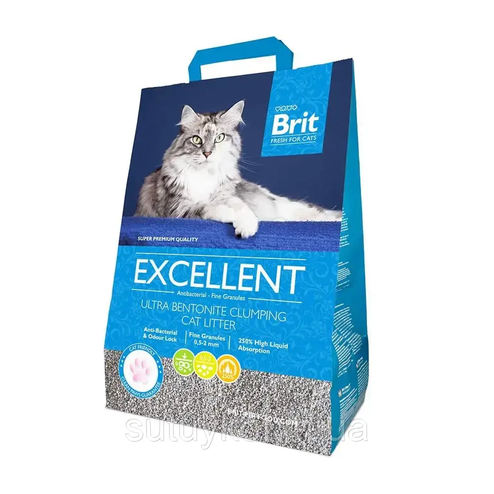 Brit Fresh Excellent Брит фреш екселент наповнювач із білої глини, без аромату, 10 кг