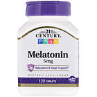Амінокислота 21st століття Мелатонін, 5 мг, 120 таблеток (CEN-27087)