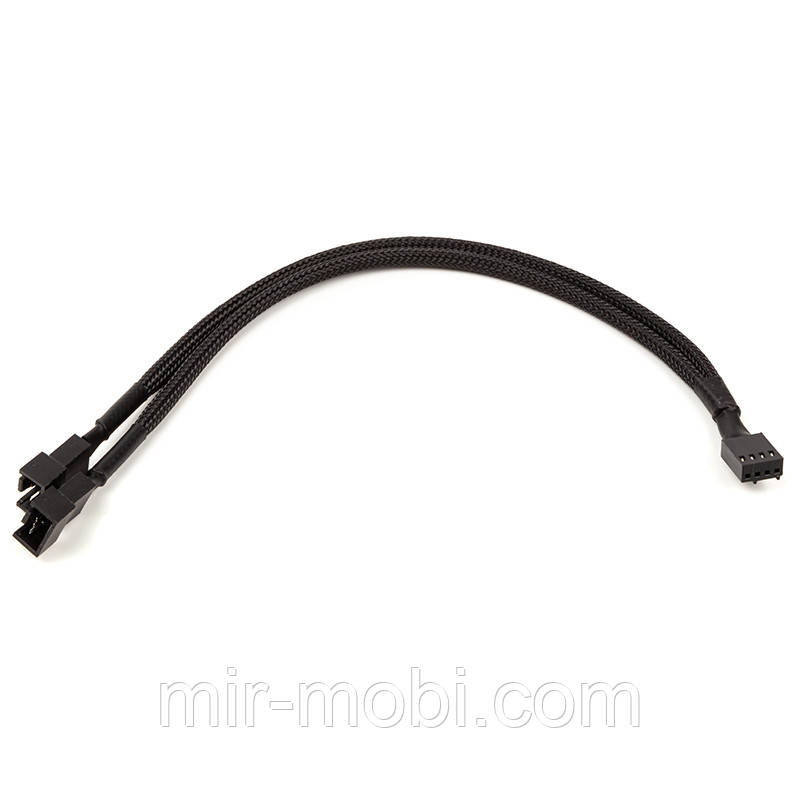 Розгалужувач для кулерів PowerPlant 4-pin PWM - 4-pin + 3-pin PWM, 0.23 м