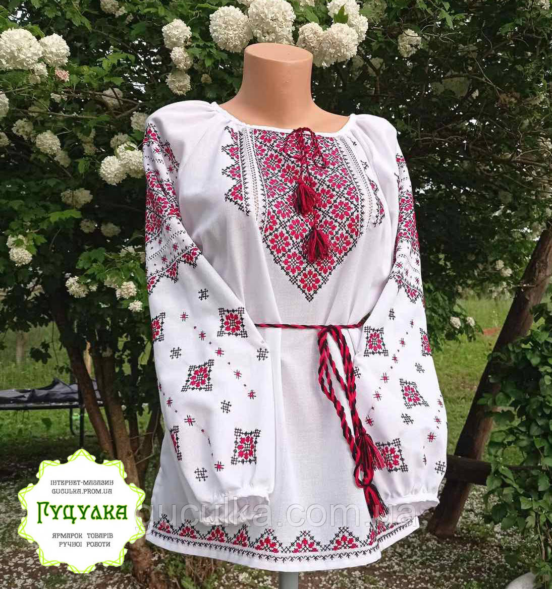 Вишита сорочка лляна з орнаментом ручної роботи розмір під замовлення, фото 1