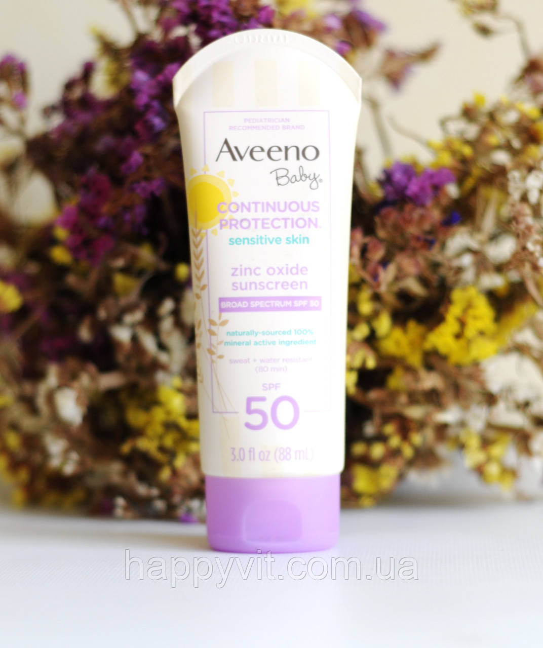 Aveeno Baby солнцезащитное средство для детей Zinc Oxide Sunscreen с оксидом цинка, SPF 50, (88 ml) - фото 1 - id-p1628575675