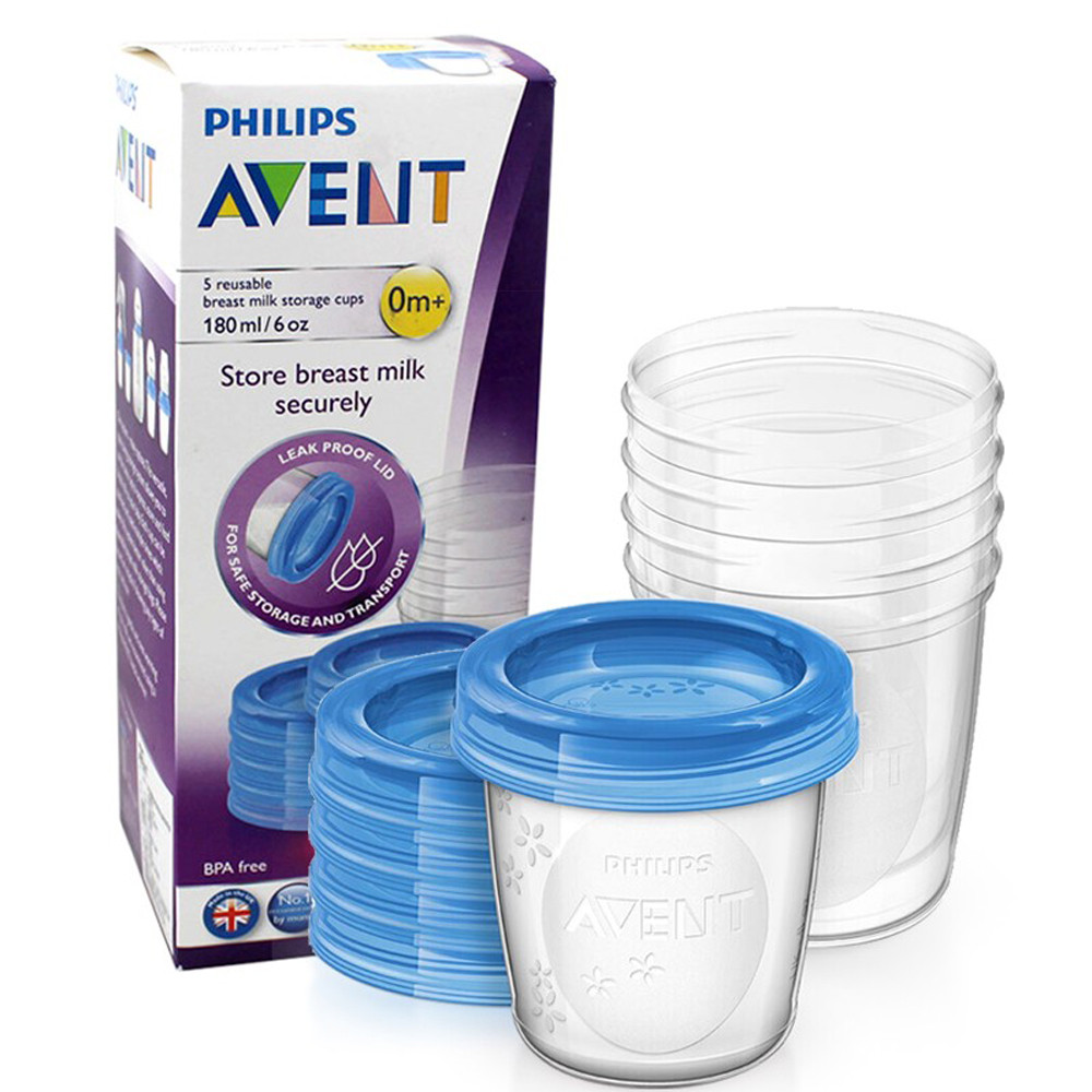 Контейнери для зберігання грудного молока 5 шт по 180 мл Philips Avent (8710103671688)