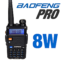 Рація Baofeng UV-5R, 8W VHF/UHF, гарнітура, ліхтар, SOS кнопка, дальність до 8км, ОРІГИНАЛ