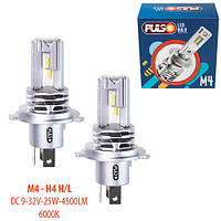 Автомобільні лампи PULSO M4/H4-H/L/Led chips CREE/9-32V/2*25W/4500Lm/6000K.