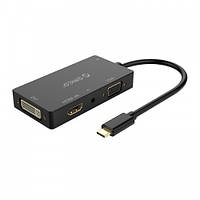 Док-станция ORICO XD-107 Type-C to DVI + HDMI + VGA + аудиоразъем 3,5 мм Black (XD-107-BK-BP)