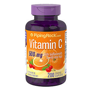 Вітамін C з біофлавоноїдами та плодами шипшини Piping Rock Vitamin C 500 мг 200 таб.