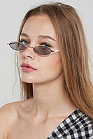 Модні сонцезахисні окуляри чорні вузькі овальні ретро окуляри очки