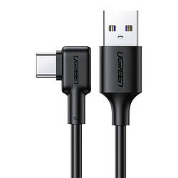 Кутовий кабель Ugreen з боковим роз'ємом USB — USB Type-C 5A Quick Charge 3.0 SCP FCP 1M Black (US307)