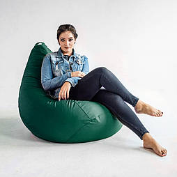 Крісло мішок зелений Оксфорд велике, Кресло мешок зеленый, Безкаркасне крісло груша зелена, кресло груша зеленая, пуфик мешок