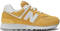 Кросівки жіночої фірмової стилю комбіновані new balance 574 оригінальні жовті