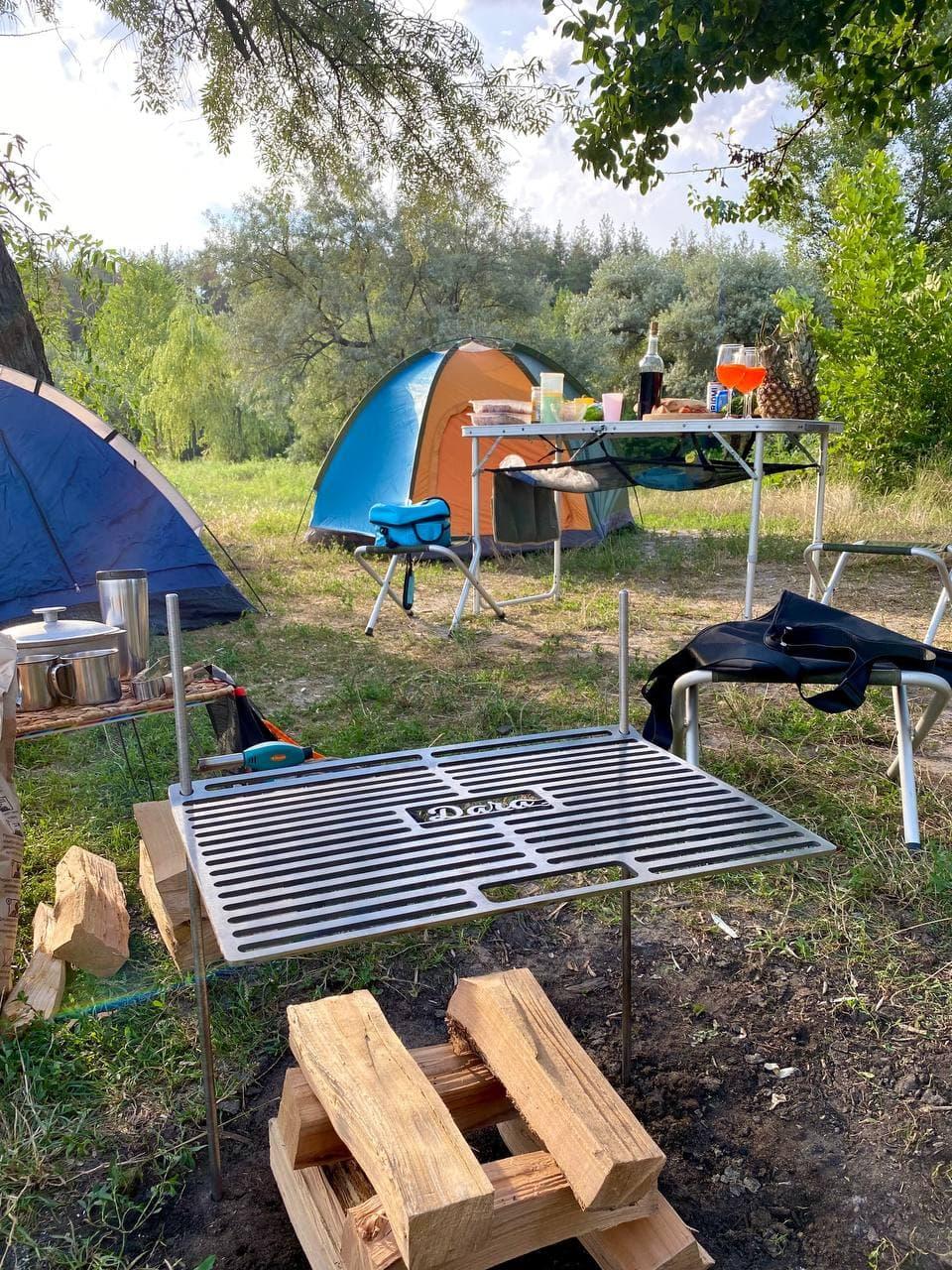 Решітка-гриль із неіржавкої сталі 5 мм BBQ (портативна з ніжками)