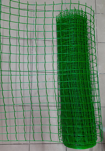 Сетка оградительная плотная высота 1 м зеленая, ячейка размером 8х9 см ...