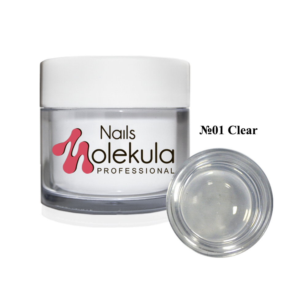 Гель для нігтів моделювальний Professional Gel Nails Molekula No01 Clear (прозорий), 50 мл