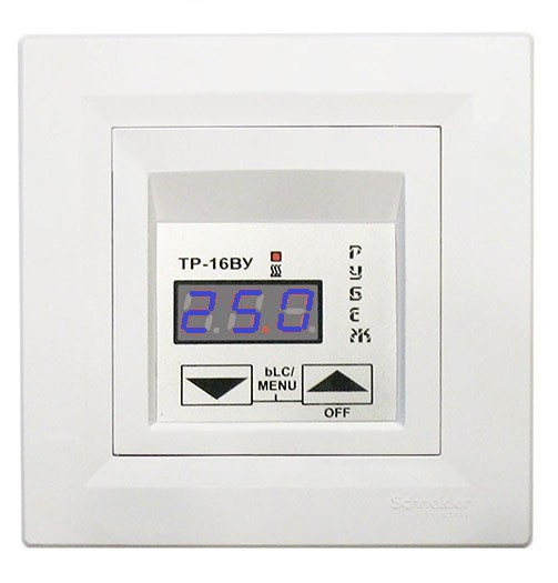 Терморегулятор РУБЕЖ ТР-16ВУ blue білий Schneider Asfora, фото 1