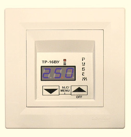 Терморегулятор РУБЕЖ ТР-16ВУ blue кремовий Schneider Asfora, фото 1
