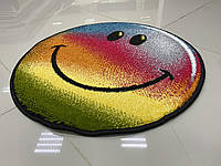 Круглый коврик Смайлик Kolibri, диаметр 67 см., цветной градиент, для детской комнаты и декора