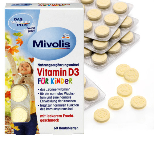 Жувальні вітаміни для дітей Mivolis Vitamin D3, 60 шт., фото 1
