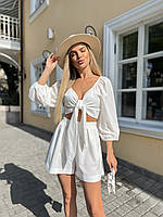 Пляжний костюм із софту. Колір білий, розмір 46-48