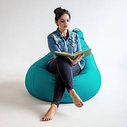 Крісло мішок бірюзове Оксфорд велике, Кресло мешок бирюзовое, Безкаркасне крісло груша бірюзове, Пуфик мешок кресло груша мятное
