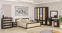Комплект мебели в спальню Даллас кровать 1600 без ламелей Мебель-Сервис дуб самоа/венге темный