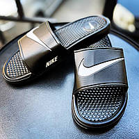 Капці Nike чорні Туреччина, Літні чоловічі капці для вулиці Nike чорного кольору (Найк) 40 41 42 43 44 розміри