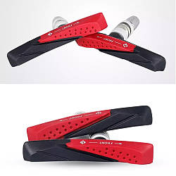 Колодки гальмівні велосипедні Spelli SVP-959 чорні з червоними вставками