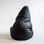 Крісло мішок чорне Оксфорд велике, кресло мешок черный, Крісло груша чорне, безкаркасне крісло чорне, кресло груша, пуфик мешок, фото 6