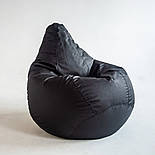 Крісло мішок чорне Оксфорд велике, кресло мешок черный, Крісло груша чорне, безкаркасне крісло чорне, кресло груша, пуфик мешок, фото 4