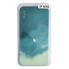 Чохол Silicone Water Print iPhone X/XS Mix Color Green