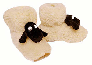 Хутряні домашні капці Овечки з овчини (Еко-хутро) Вовняні теплі кімнатні валянки чуні 39-40, фото 3